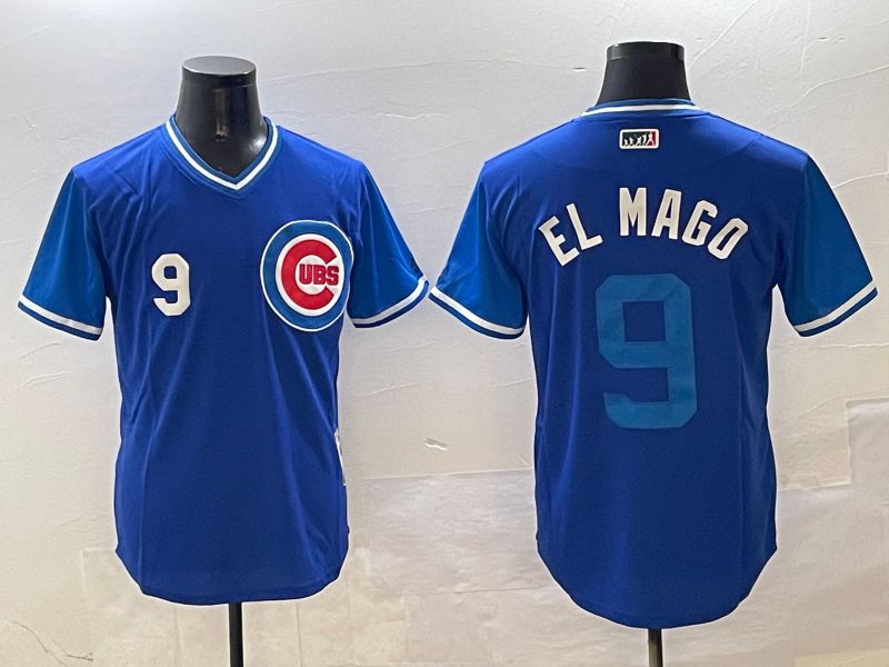 Men Chicago Cubs #9 EL Mago Blue Fashion Game 2025 Nike MLB Jersey style 5